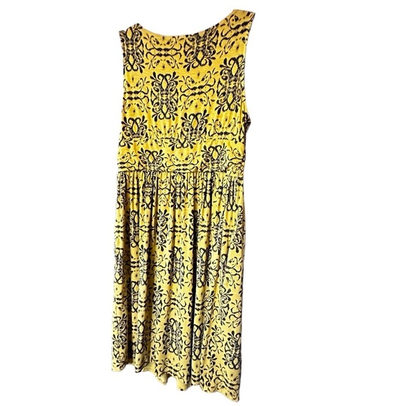 5 for $40 SALE! 
Fresh Produce chartreuse, batik, midi-dress, w/pockets sz M - Picture 4 of 11